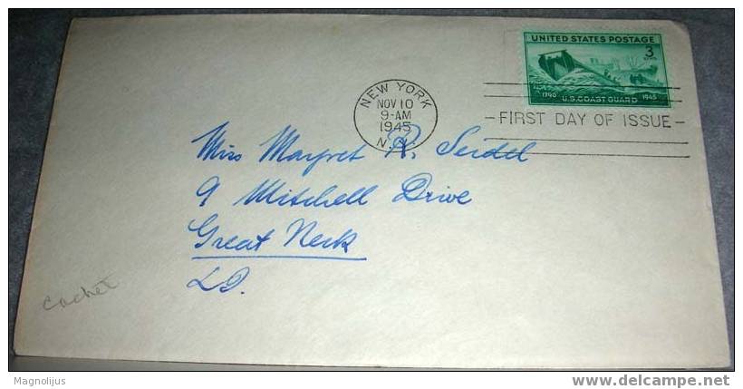 USA,FDC,U.S.Coast Guard,Cachet,Commemorative Stamp,Cover,Letter,vintage - Storia Postale