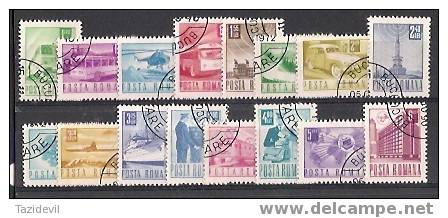 ROMANIA - 1971 Planes, Ships, Trains, Etc. Scott 2269-84. Used - Gebraucht