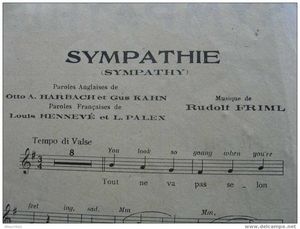MUSIQUE & PARTITION SYMPATIE  VALSE FILM L'ESPIONNE DE CASTILLE  J MAC DONALD/ ALLAN JONES  1912 - Musicals