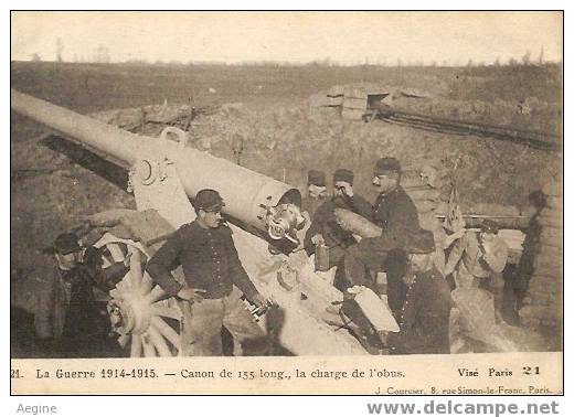 Ref No 131- Guerre 1914-1918-  Canon De 155lon ,la Charge De L Obus -bon Etat - Guerre 1914-18