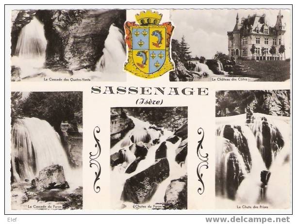 SASSENAGE  (Isère, 38 ), Le Chateau Des Cotes, Cascade Du Furon , Chute Des Prises.. Blason; TB - Sassenage