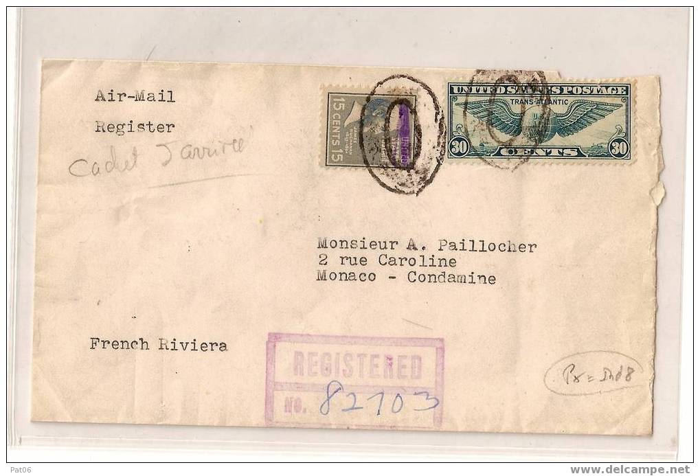 NEW YORK 1940 / MONACO - CONDAMINE - Lettres & Documents
