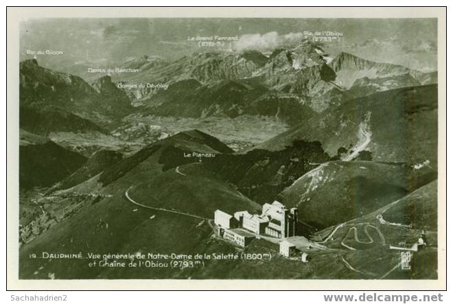 38. Cpsm. Vue Générale De Notre-Dame De La Salette Et Chaîne De L´Obiou. 19 - La Salette