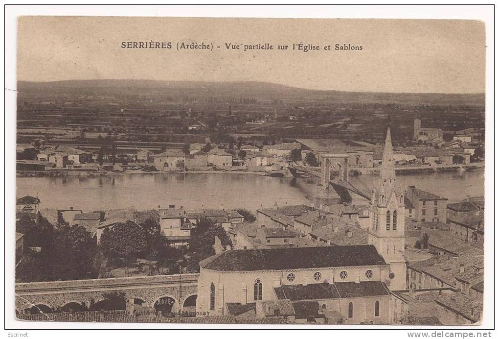 SERRIERES : Vue Partielle De L Eglise Et Sablons - Serrières