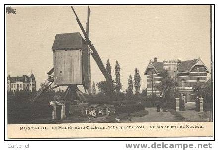 Scherpenheuvel: Le  Moulin Et Le Château Scherpenheuvel - De Molen En Het Kasteel, Prachtige Animatie  Zie 2 Scans!!! - Scherpenheuvel-Zichem