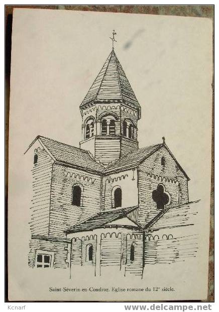 CP De SAINT SEVERIN EN CONDROZ " église Romane Du 12e Siècle " LITHO . - Nandrin