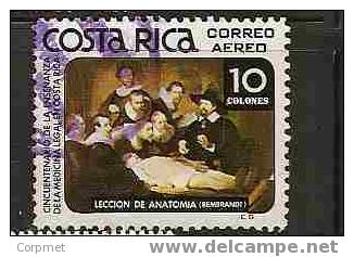 PAINTERS - REMBRANDT "ANATOMY LESSON" - 50th ANNIV Of LEGAL MEDICINE TEACHING In COSTA RICA Yvert # A759 - VF USED - Física