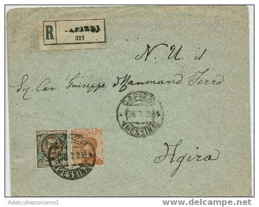 150)lettera Con 1£ Floreale+20c. Michetti Da Capizzi Ad Agira Il 28-7-1922 - Strafport