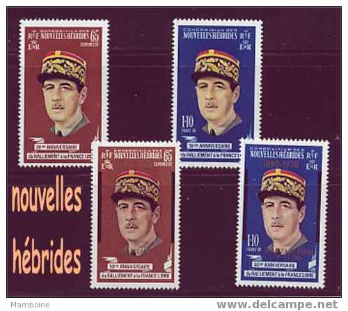 Nouv-hebrides De Gaulle =294/95 +304/05 Neuf Sans Trace X X.4 Valeurs - Ungebraucht