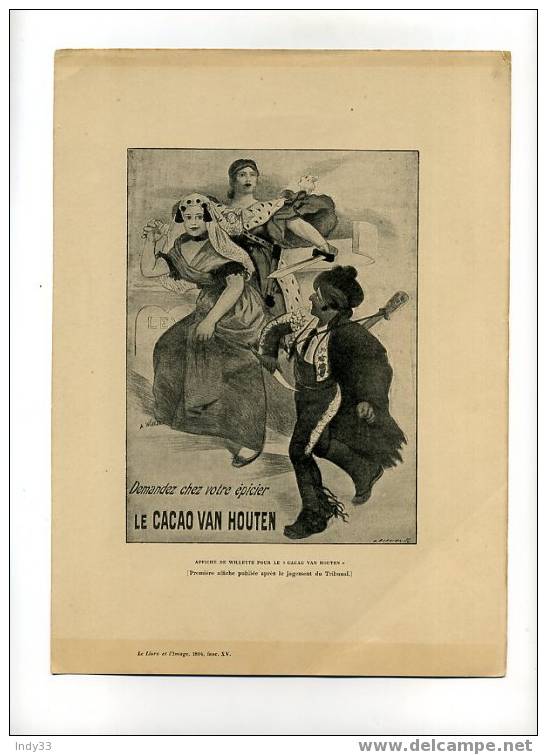 - LE CACAO VAN HOUTEN . REPRO D'AFFICHE DE WILLETTE PUBLIEE EN 1894 DANS : LE LIVRE ET L'AFFICHE - Van Houten