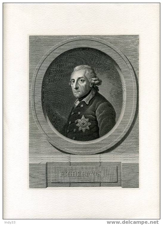 - PORTRAIT DE FREDERIC II  . REPRO DE GRAVURE ANCIENNE - Artis Historia