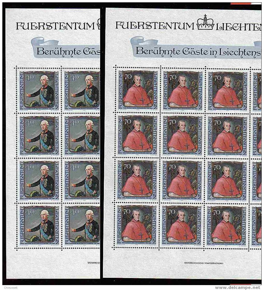 Liechtenstein** Feuilles - Série N° 780 à 783 - Portraits De Visiteurs Célèbres - - Blokken