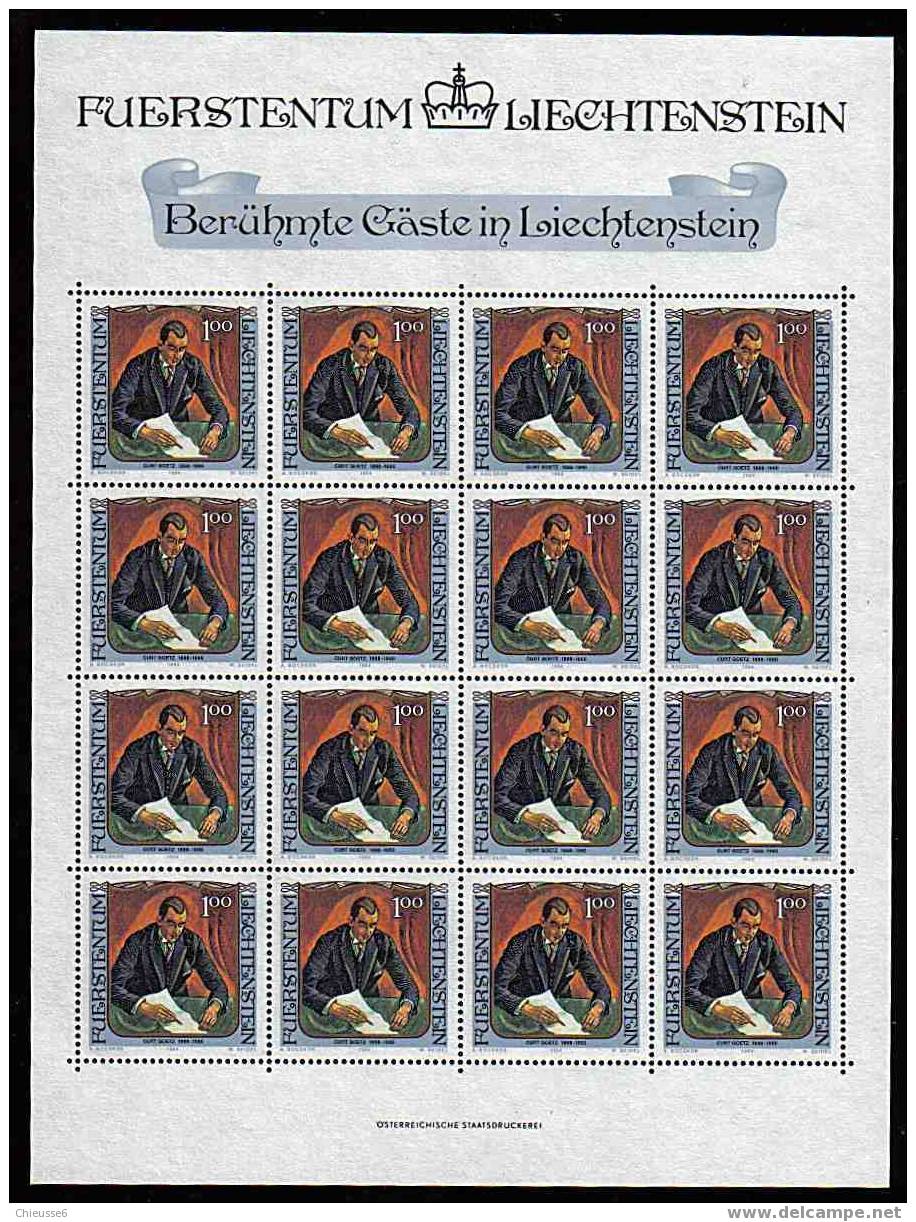 Liechtenstein** Feuilles - Série N° 780 à 783 - Portraits De Visiteurs Célèbres - - Blokken