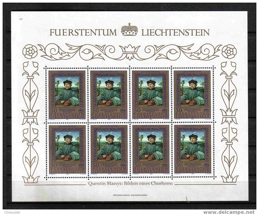 Liechtenstein** Feuilles - Série N° 822 à 824 - Tableaux - Blocks & Sheetlets & Panes