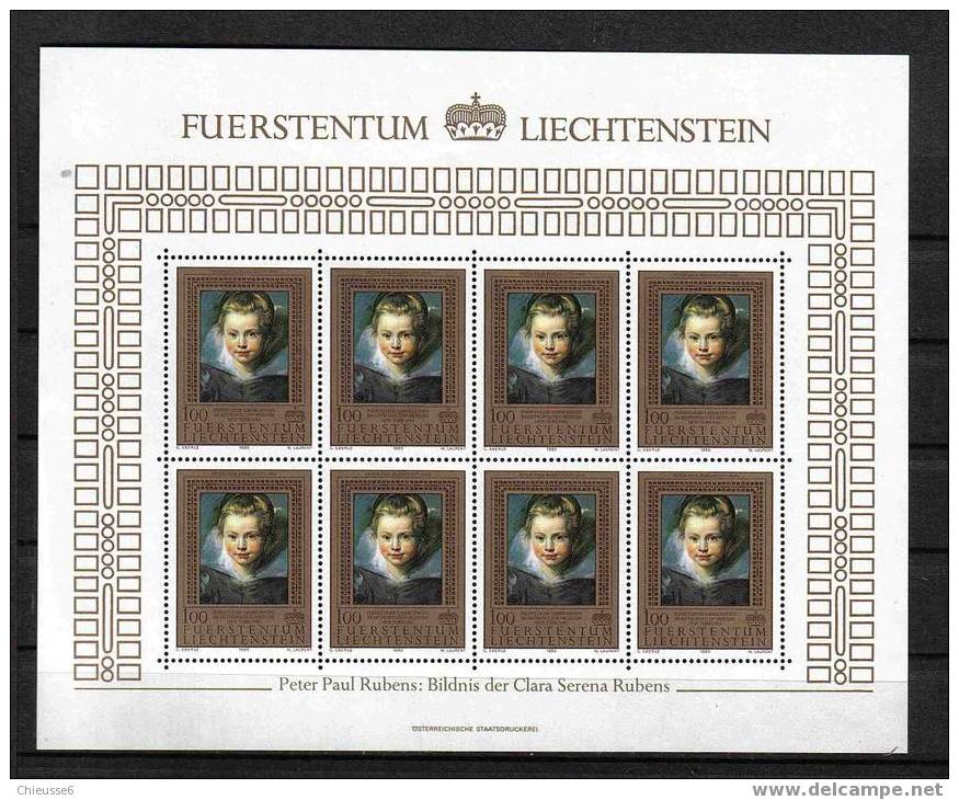 Liechtenstein** Feuilles - Série N° 822 à 824 - Tableaux - Blocchi & Fogli