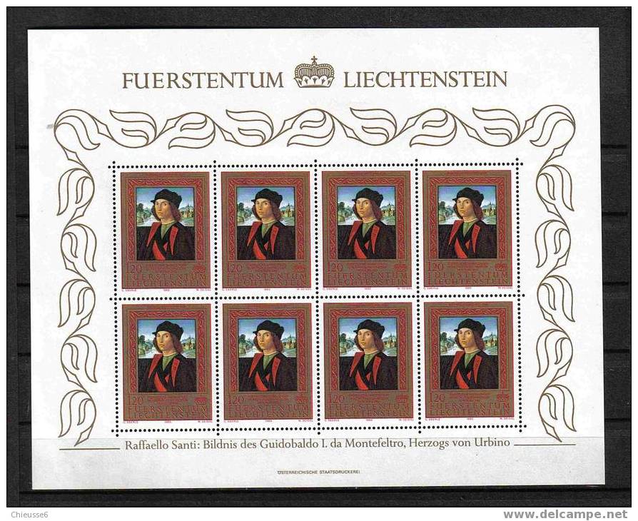 Liechtenstein** Feuilles - Série N° 822 à 824 - Tableaux - Blocks & Sheetlets & Panes