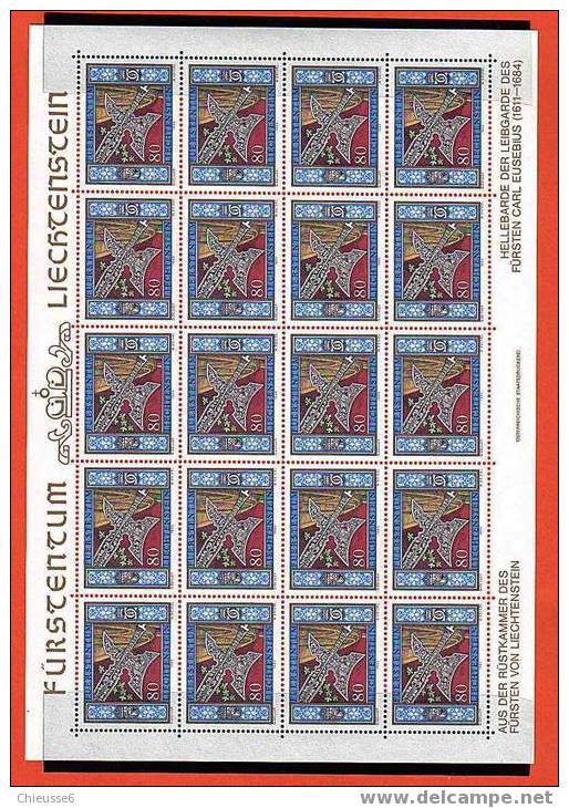 Liechtenstein** Feuilles - Série N° 831 à 833 - Armes De La Garde De La Salle D' Armes Du Prince - Blocks & Sheetlets & Panes
