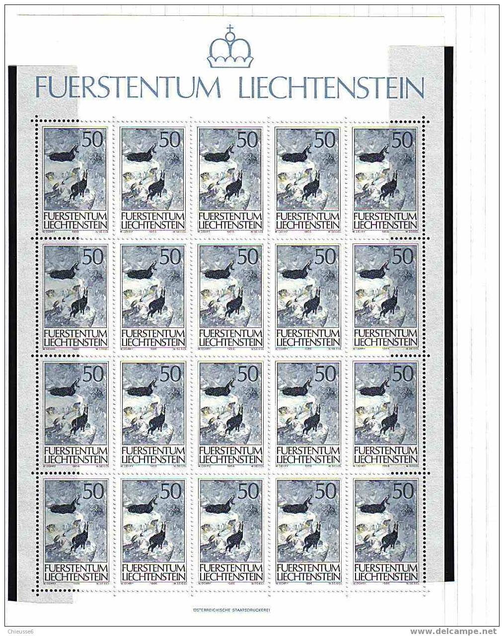 Liechtenstein** Feuilles - Série N° 848 à 850 - Faune - Animaux De Chasse (I) - Bloques & Hojas