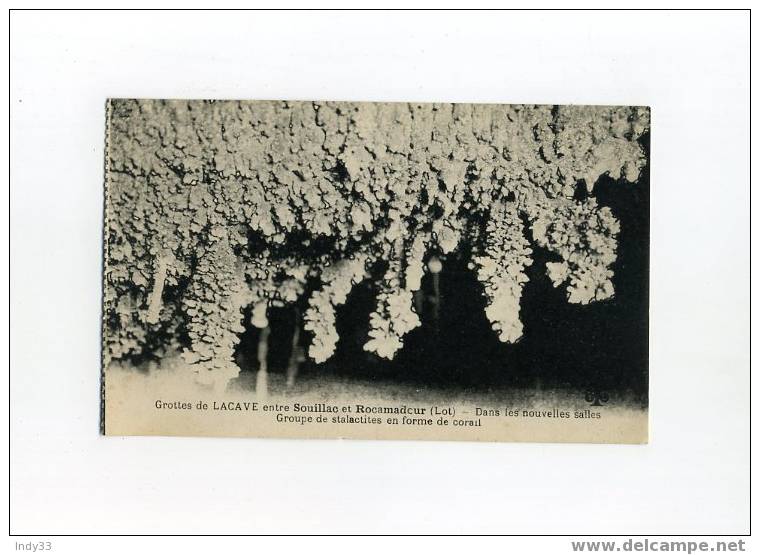 - GROTTES DE LACAVE . DANS LES NOUVELLES SALLES . GROUPE DE STALACTITES EN FORMES DE CORAIL - Lacave