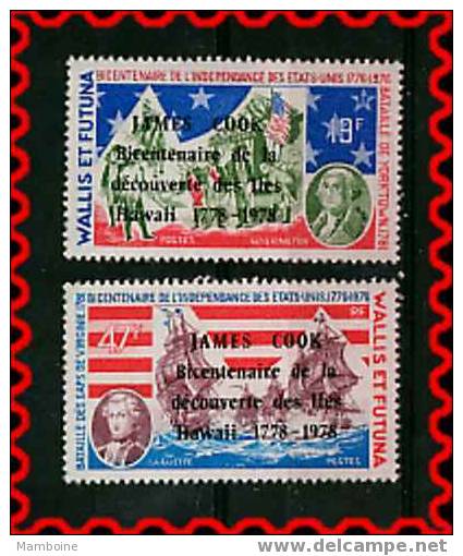 Wallis Et Futuna . Cook Surchargé  N 208 / 09 Neuf X X Serie Compl. - Unused Stamps