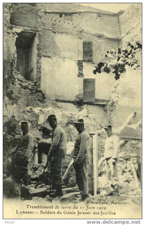 Cpa (13)    LAMBESC  Tremblement De Terre Du 11 Juin 1909 - Lambesc