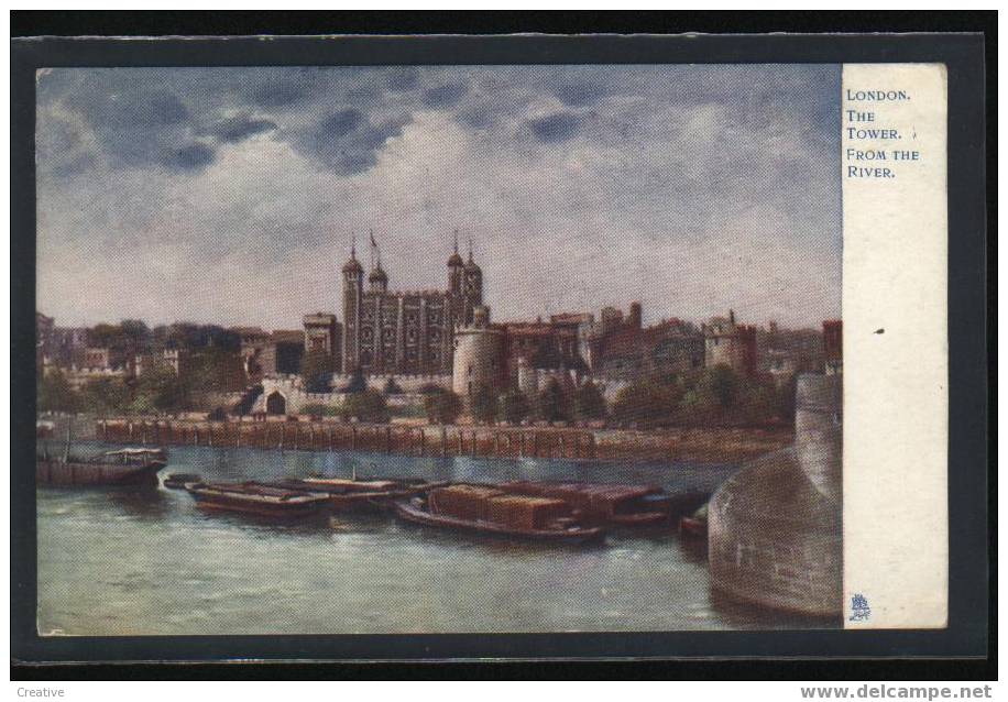 THE TOWER FROM THE RIVER*LONDON 1903 - Tower Of London