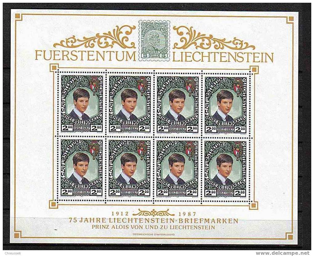 Liechtenstein** Feuille N° 862 -  75eme An. Des Timbres Du Liechtenstein - Blocks & Kleinbögen