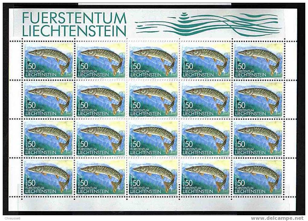 Liechtenstein** Feuilles - Série N° 905 à 907 - Faune Poissons - Blocs & Feuillets