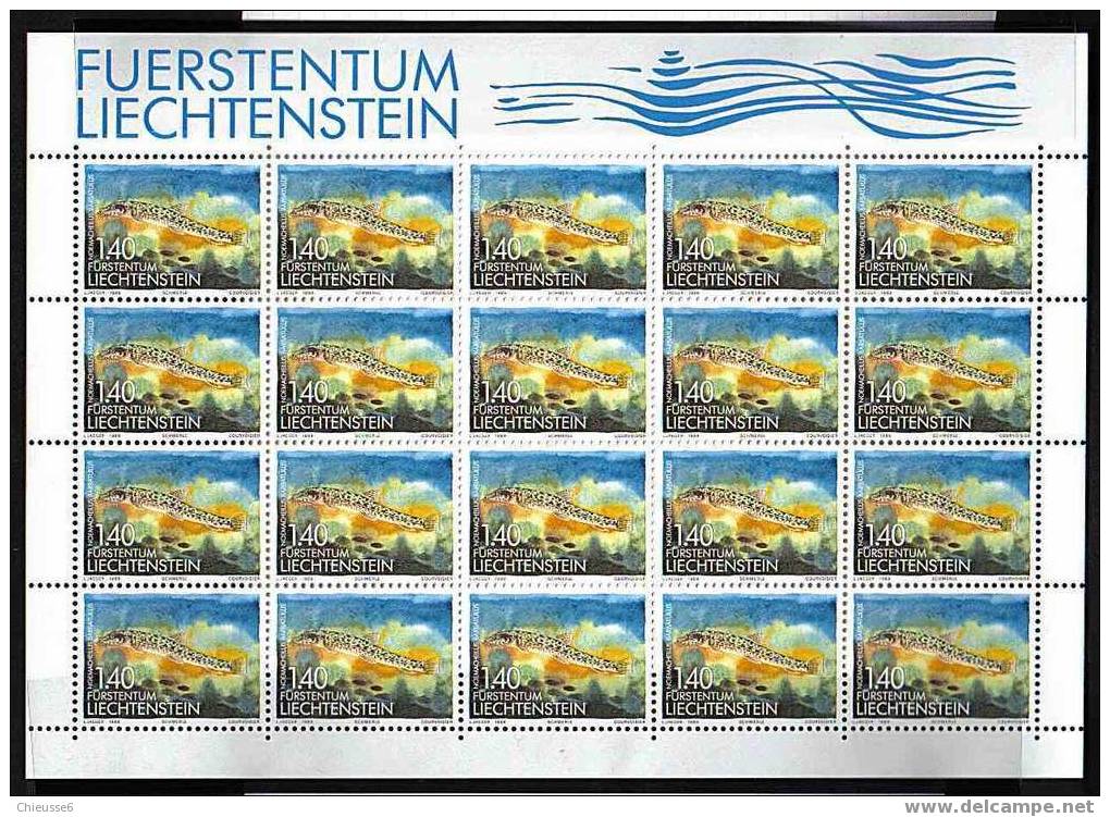 Liechtenstein** Feuilles - Série N° 905 à 907 - Faune Poissons - Blocs & Feuillets