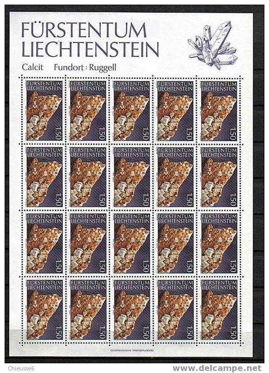 Liechtenstein** Feuilles - Série N° 922 à 924 - Minéraux  - - Blocs & Feuillets