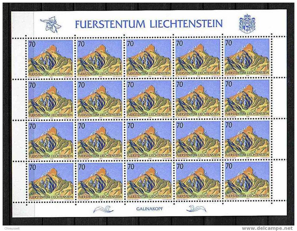Liechtenstein** Feuilles - Série N° 934 à 937 - Montagnes - Blocs & Feuillets
