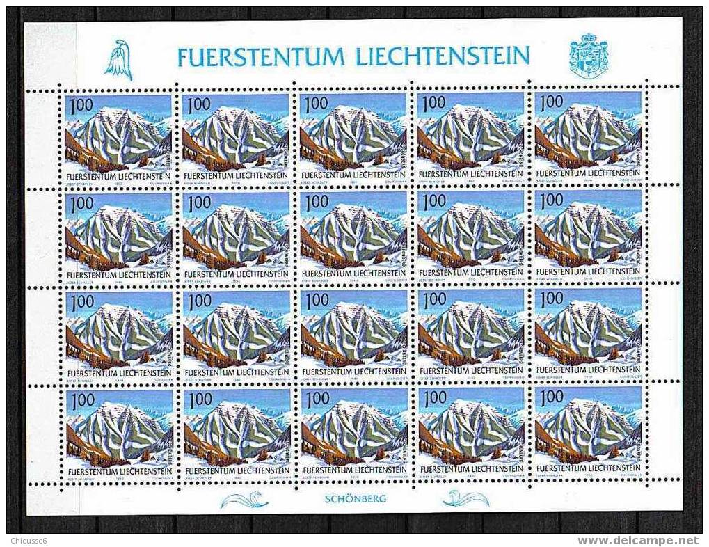 Liechtenstein** Feuilles - Série N° 934 à 937 - Montagnes - Blocs & Feuillets