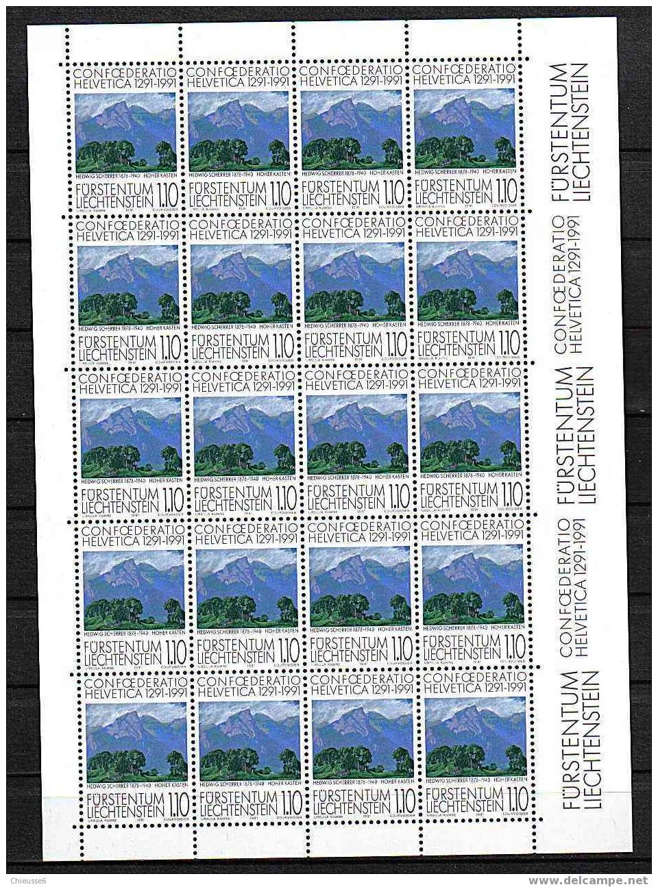 Liechtenstein** Feuilles - Série N° 957 à 960 -  Tableaux - Blocks & Sheetlets & Panes