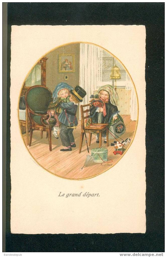 Jolie Carte Illustrée Par Pauli Ebner Enfant  Le Grand Départ  Jouets - Ebner, Pauli