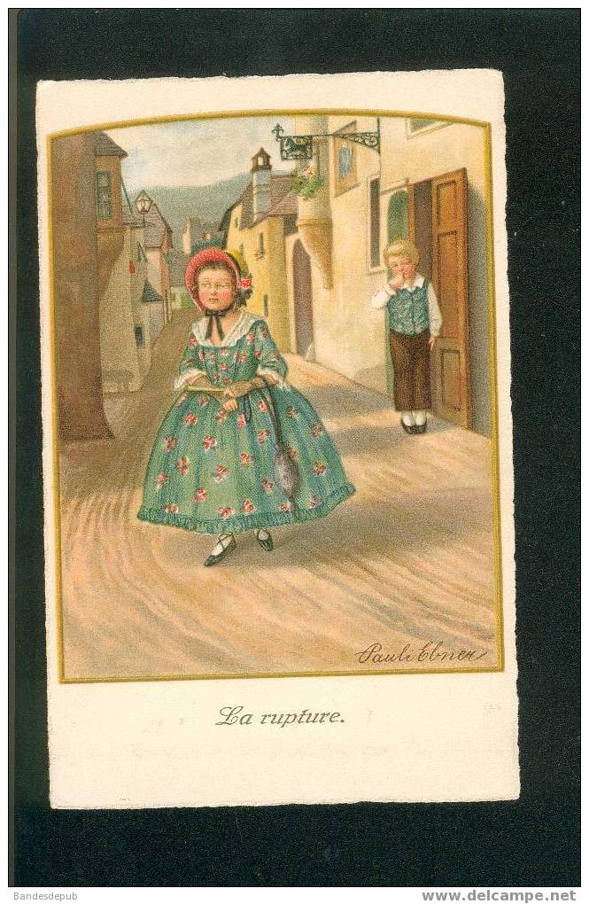 Jolie Carte Illustrée Par Pauli Ebner Enfant La Rupture - Ebner, Pauli