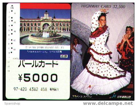 2 Diff Japan Highway Card Spanish Thematics, Flamenco And Cibeles Monument - Culture