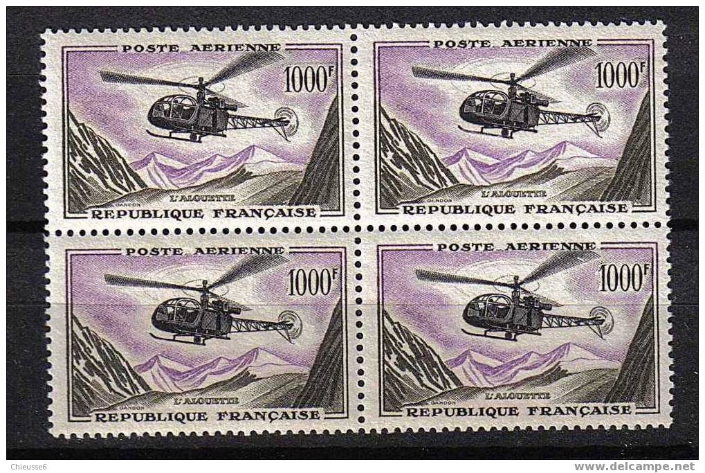 France ** PA 37 - Bloc De 4 - 1000F Hélicoptère. - 1927-1959 Mint/hinged