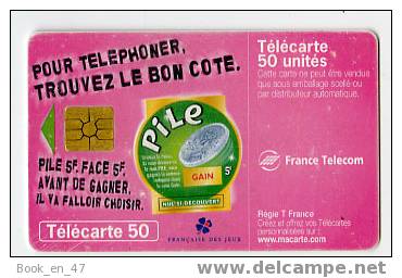 {48944} Télécarte " Française Des Jeux , Pile Face " 50 U. - Spiele