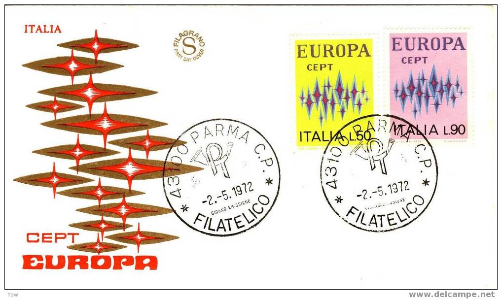ITALIA FDC "FilagranoS" 1972  E U R O P A. - 1972
