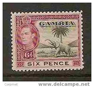 FAUNA - ELEPHANTS - GAMBIA - GEORGE VI - 1938 - Yvert # 130 - Scott # 137 - MINT (H) - Olifanten