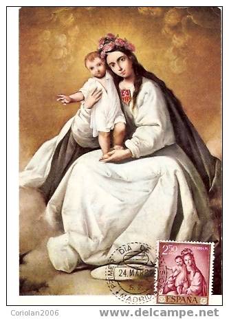 Maxi Card / Madona Of The Merced / Zurbaran / Muzeo Lazaro Galdiano - Religious