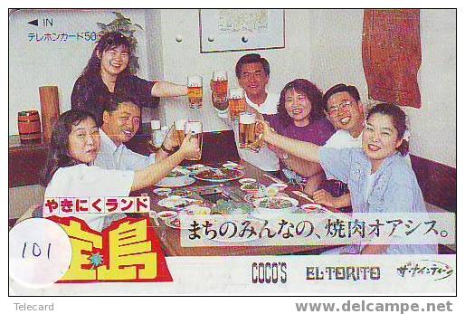 Télécarte BIER (101) BEER - BIERE - CERVEZA Japon - Lebensmittel