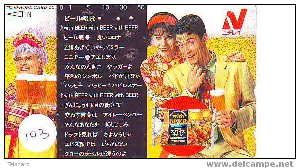 Télécarte BIER (103) BEER - BIERE - CERVEZA Japon - Lebensmittel