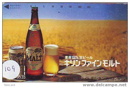 Télécarte BIER (109) BEER - BIERE - CERVEZA Japon - Lebensmittel