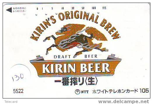 Télécarte BIER (130) BEER - BIERE - CERVEZA Japon - Levensmiddelen