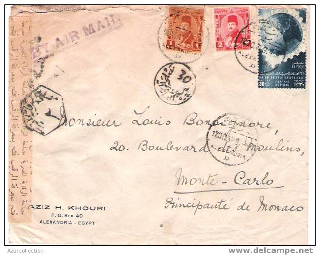 LETTRE POUR MONTE CARLO  + CENSURES - Sonstige & Ohne Zuordnung