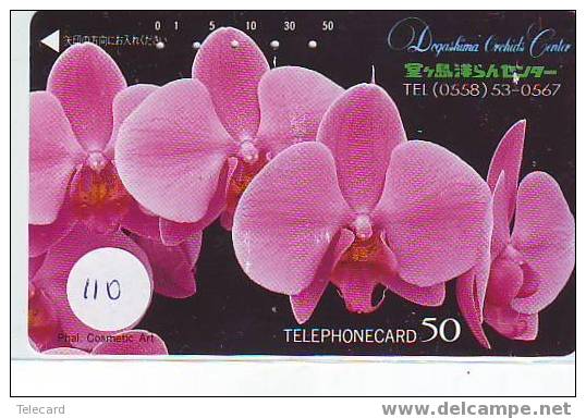 Télécarte ORCHID (110) Orchidée Orquídea Orchidee Japon Japan Phonecard - Bloemen