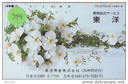 Télécarte ORCHID (344) Orchidée Orquídea Orchidee Flower   JAPAN - Bloemen