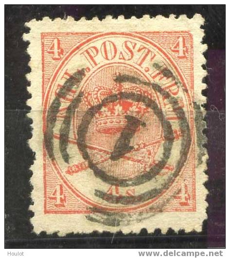 Dänemark Mi. N° 13 Gestempelt  Kroninsignien Im Doppeloval  Michelwert 8 - 45  €uro - Used Stamps