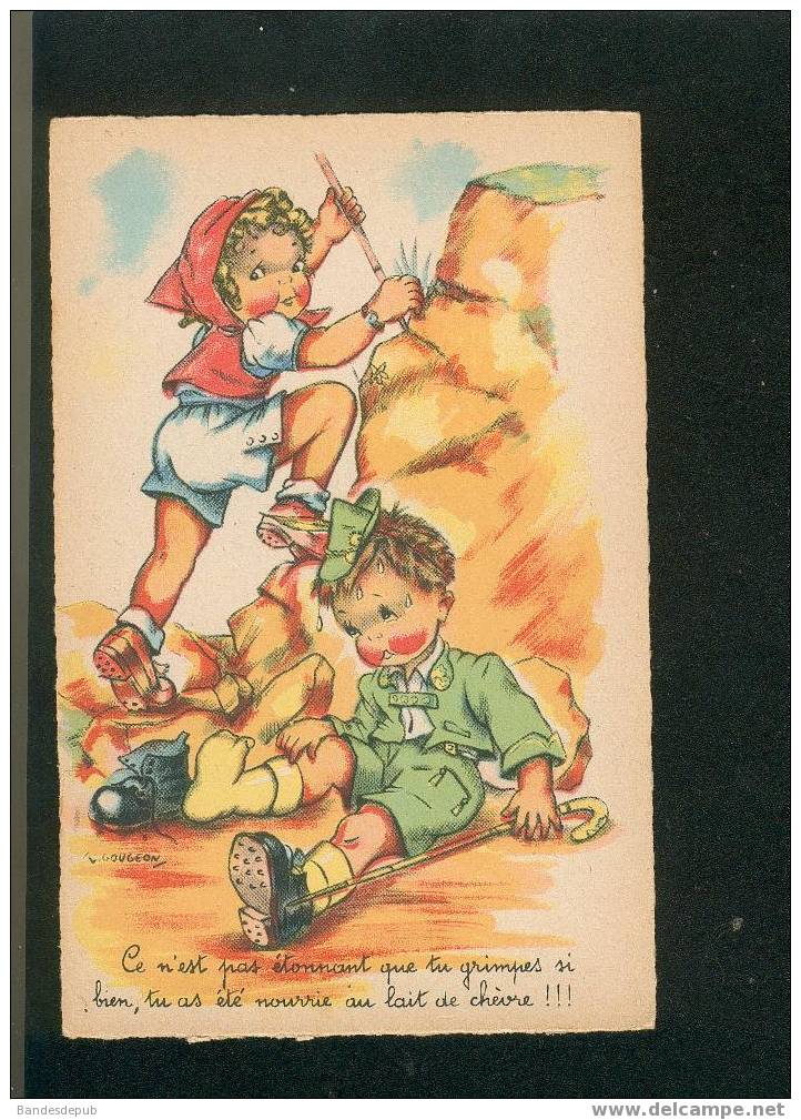 Gougeon Jolie Carte Thème Sport Alpinisme Lait De Chèvre Enfant - Gougeon